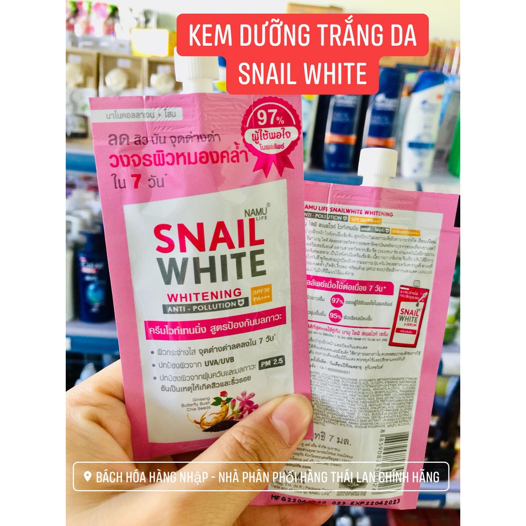 🐌🐌🐌Kem dưỡng trắng tinh chất ốc sên Snail White Whitening Namu Life Thái Lan