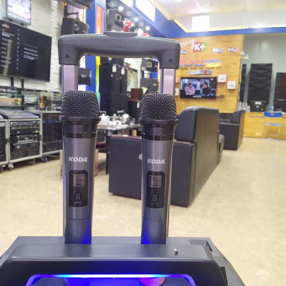 Loa kéo di động Koda KD-1201, loa 3 đường tiếng, kèm 2 mic không dây, hàng chính hãng bảo hành 12 tháng