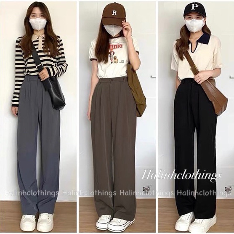 Quần suông dài ống rộng khoá trước (CÓ ẢNH THẬT) M586