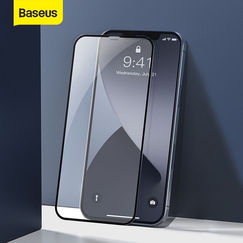 Combo 2 kính cường lực Baseus cho iPhone 12/ 12 Pro/ 12 Pro Max Full màn hình 3D mỏng 0,3mm Chính Hãng