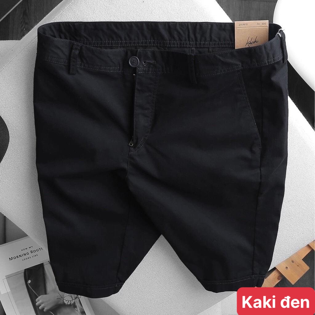 Quần đùi nam kaki màu đen, quần short nam chất liệu kaki mềm mịn thoáng mát ADO11 nhiều mẫu mới