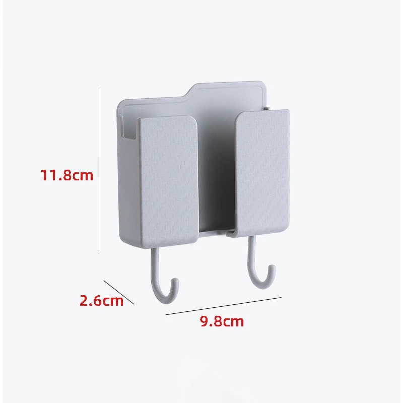 1 Kệ Đựng Đồ Gắn Tường Tiết Kiệm Không Gian Có Móc Treo Điều Khiển Từ Xa/Điện Thoại Di Động