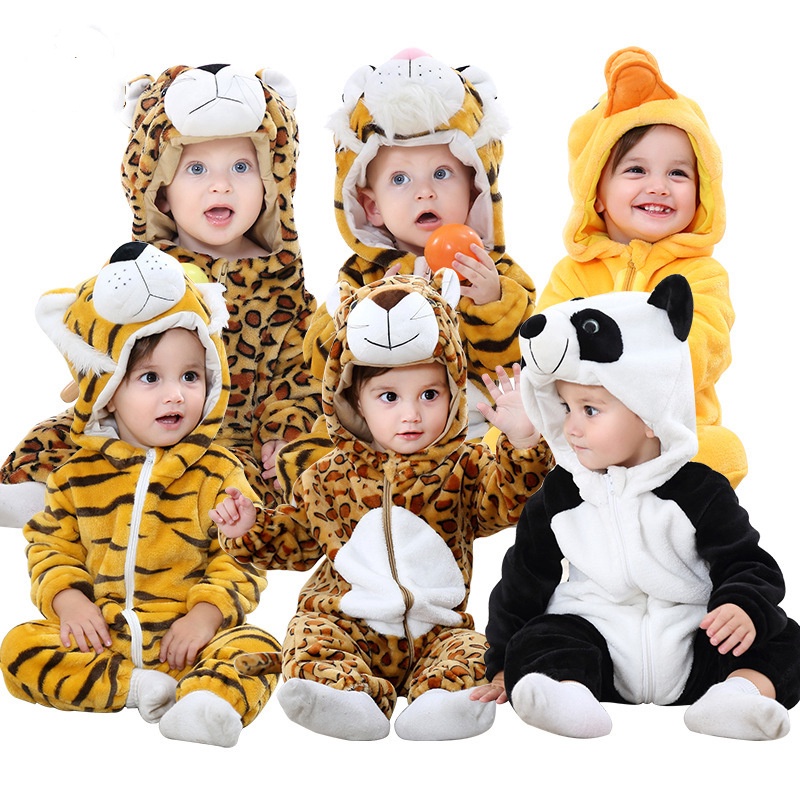 Áo Liền Quần Hình Thú Hoạt Hình Đáng Yêu Cho Bé