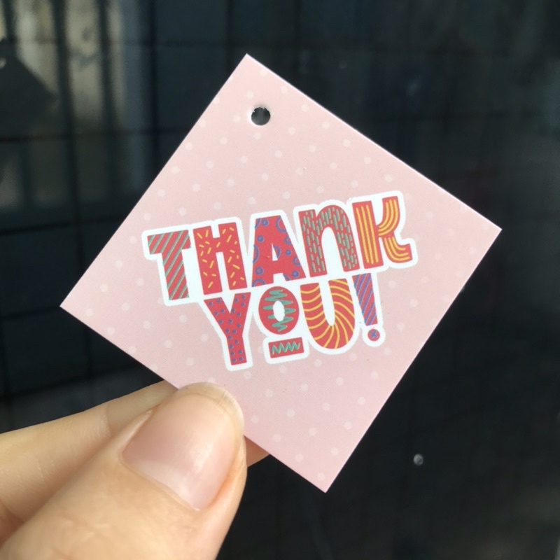 100 cái Tag Quần Áo, Mác Treo Quần Áo, Thẻ Treo Thời Trang Size 4,5x4,5cm Có Đục Lỗ , Chất Liệu C300  mẫu vuông 1