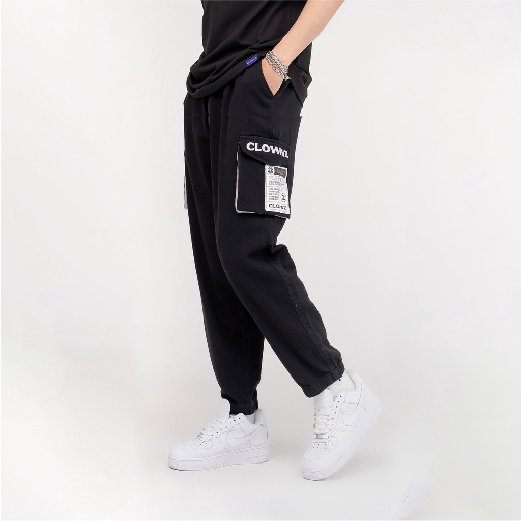 Quần dài local brand Clownz Jogger Cargo form ống rộng, dáng unisex