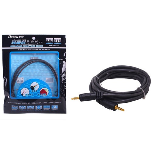 Cáp Audio 3.5mm 3m Dtech DT-6221 gắn cho điện thoại, loa nghe nhạc