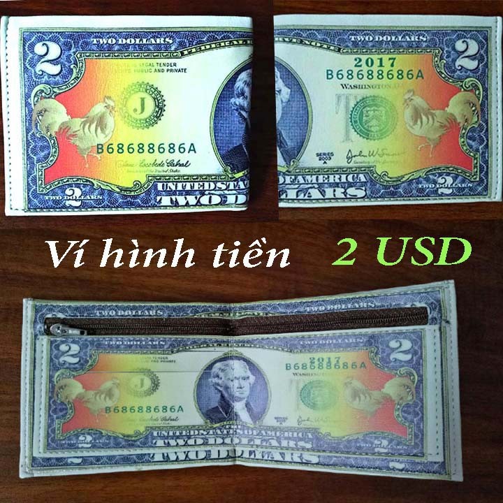 Ví nam in hình tiền 100 USD