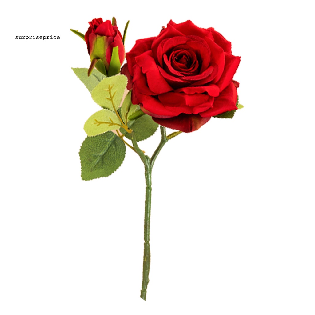 SPA Fake Flower 2 Heads Faux Rose Flower No Odor