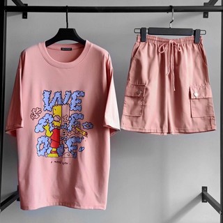 UNISEX - ÁO THUN SIMPSON + SHORT KAKI - SET ÁO THUN TAY LỞ QUẦN SHORT CỰC CHẤT - ÁO THUN WHEN IM NASTY