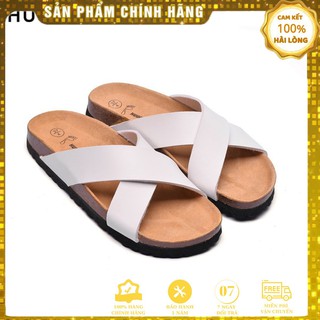 [BẢO HÀNH 1 NĂM] Dép HuuCuong quai chéo trắng đế trấu chính hãng