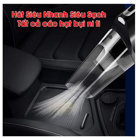 Máy Hút Bụi Kiêm Bơm Lốp Ô Tô DC12V 4 in 1 – Hút Bụi, Bơm Lốp Ô Tô, Đèn Chiếu Sáng, Đo Áp Suất Lốp