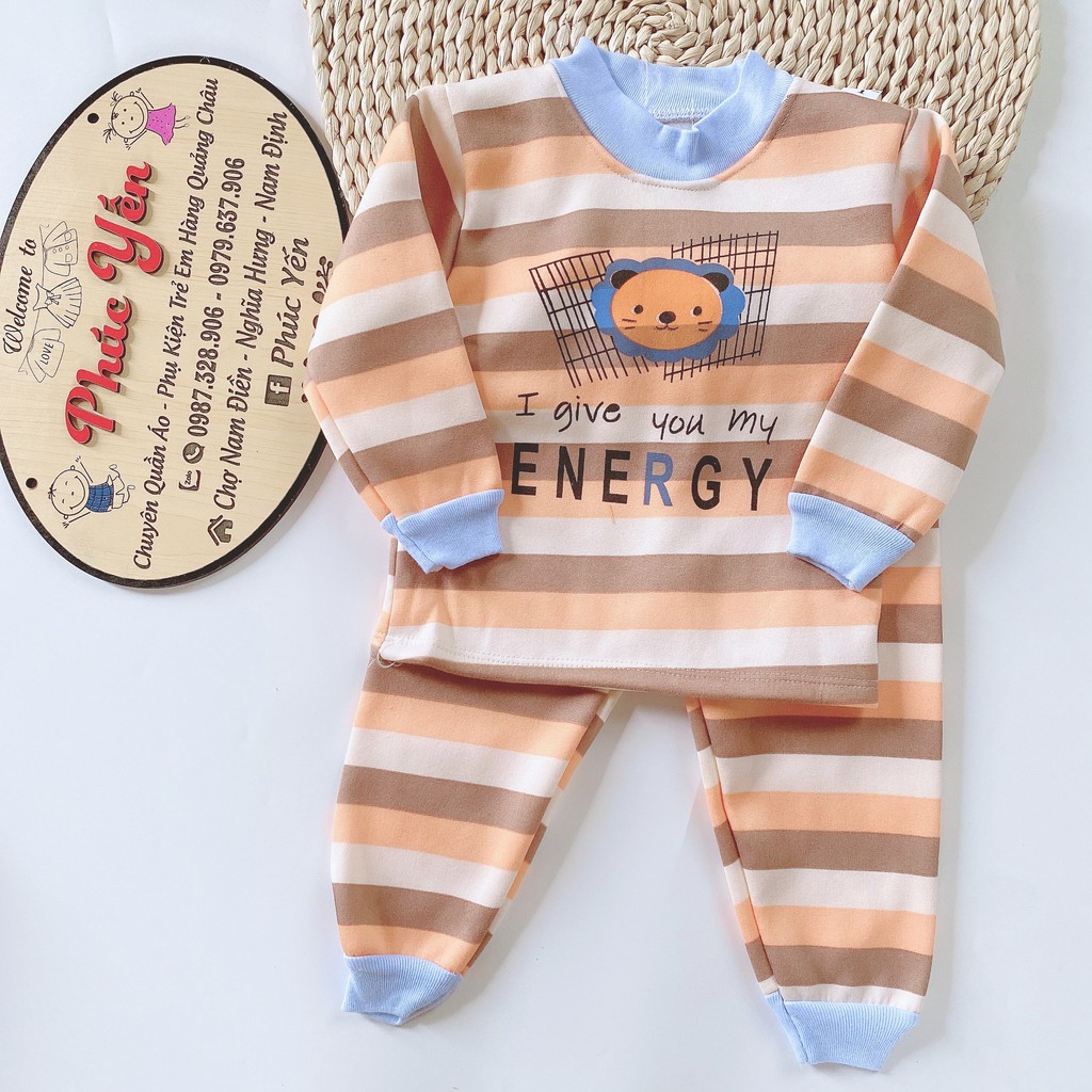 BỘ NỈ KẺ CỔ CHUI CHO BÉ (7-16KG)