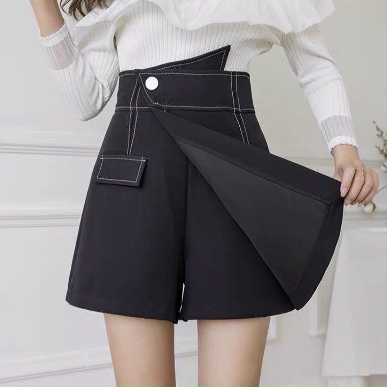 Chân Váy Chữ A Cạp Lệch Có Quần Trong, Quần giả váy