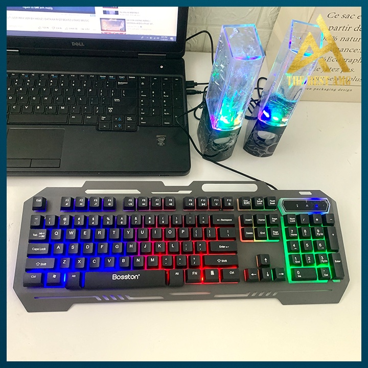 Bàn Phím Máy Vi Tính Laptop Chơi Game BOSSTON K380 LED 7 Màu - Bàn phím Giả Cơ Keyboard Gaming Có Dây