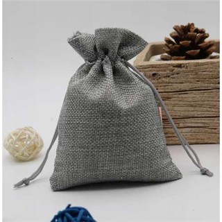 Túi Vải Bố Dây Rút Màu Xám Đựng Trang Sức Nhỏ Tiện Lợi FXB30