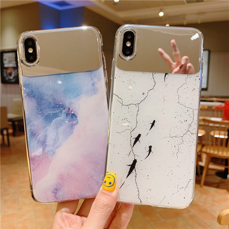 For Samsung S10 S10Plus S7 S7edge S8 S8Plus S9 S9Plus Gương mỹ phẩm bằng đá cẩm thạch