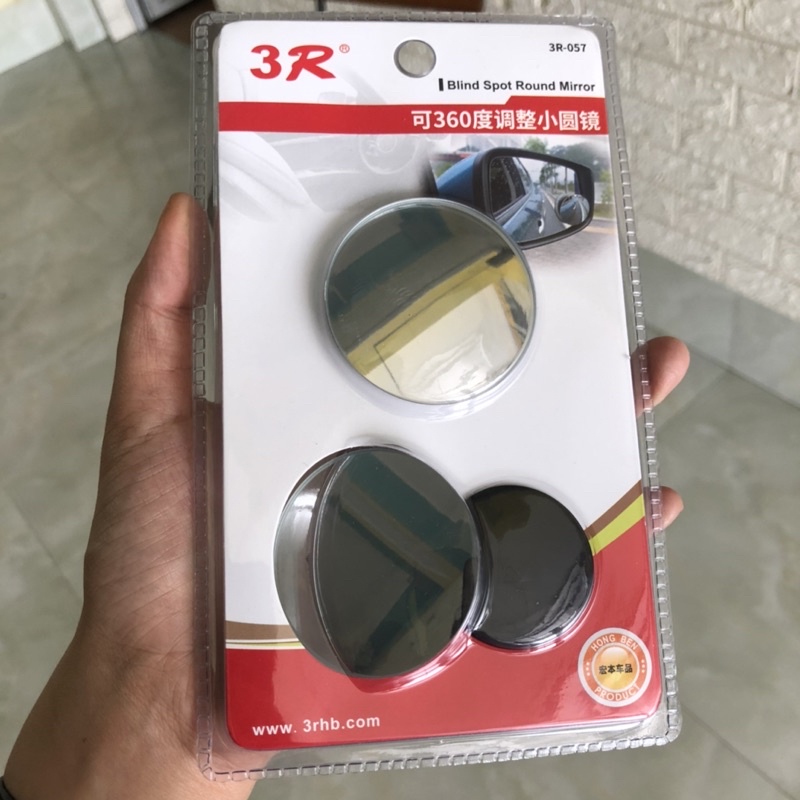 Gương cầu lồi 3R 360 độ, mở rộng góc nhìn gắn gương chiếu hậu cho xe ô tô