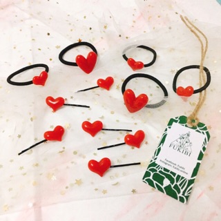 KẸP TĂM, CỘT TÓC TRÁI TIM ĐỎ ẢNH THẬT