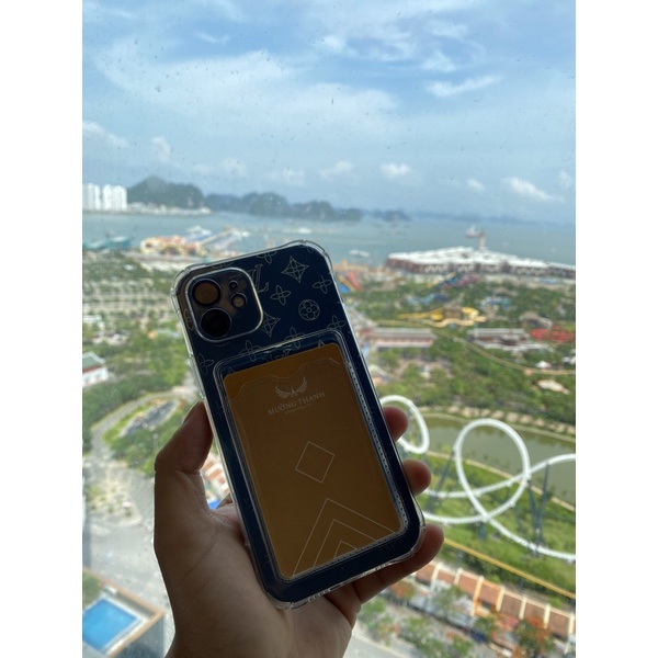Ốp silicon trong suốt kèm ngăn đựng thẻ ATM cho iphone 6 đến 14 pro max