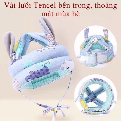 Mũ bảo hiểm bảo vệ đầu cho bé tập đi có tai điều chỉnh kích thước BabyDreams