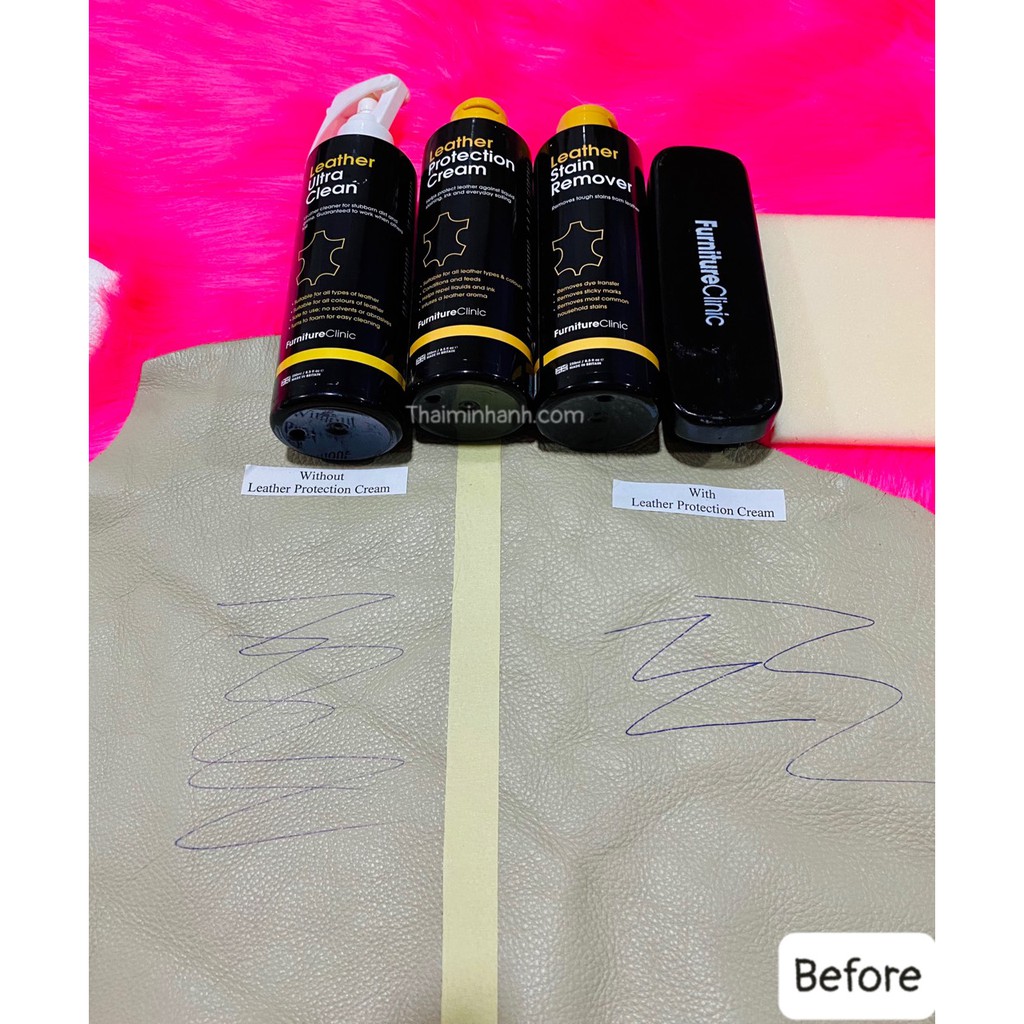 Tẩy mực bút bi và vết bẩn cứng đầu trên ghế da - Nhập khẩu Anh - Stain Remover 250ml