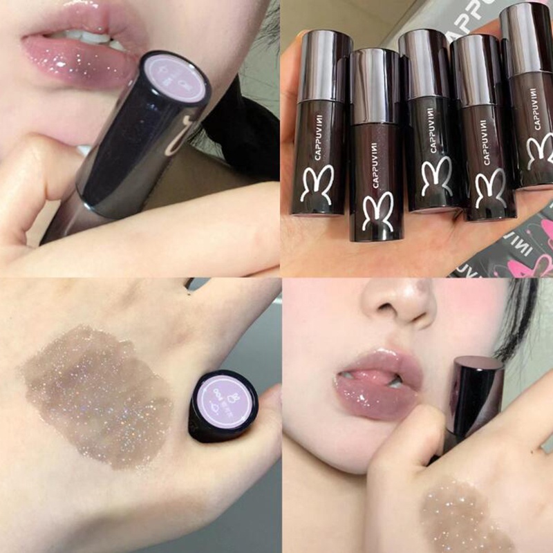 Son Môi Dưỡng Ẩm Chống Thấm Nước 9 Màu Đen Thiết Kế Thỏ Chushu YD