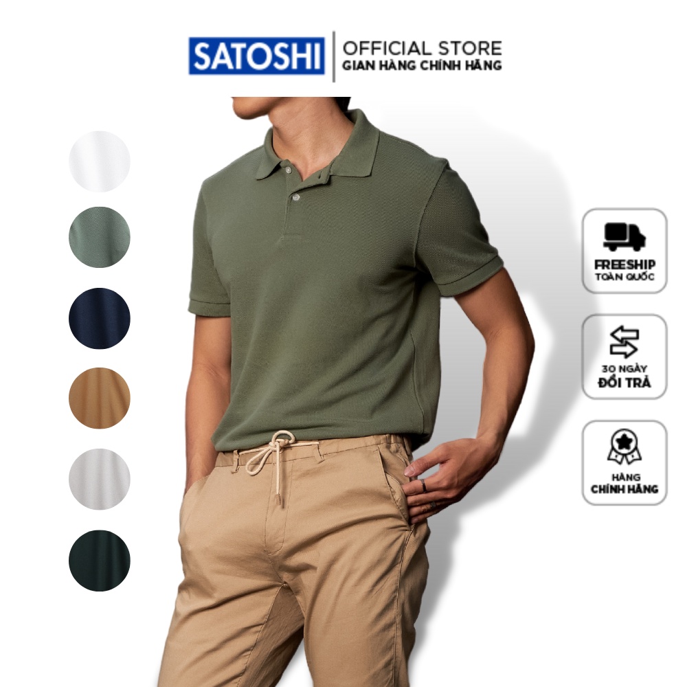 Áo Polo có cổ nam SATOSHI SAPL50 nhiều màu tay ngắn dáng vừa chất cotton co giãn