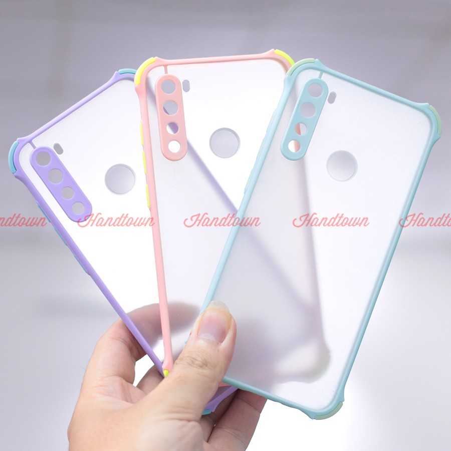 Ốp Lưng Chống Sốc Nhám Xiaomi Redmi Note 8 Viền Màu Thời Trang TPU Viền Dẻo Lưng Cứng