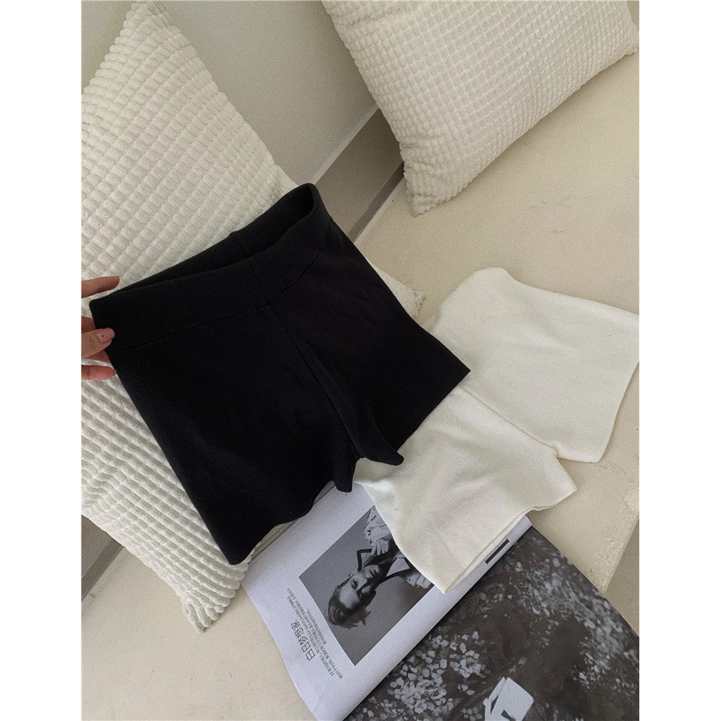 【Cocory vn】Quần Short Dệt Kim Lưng Cao Thiết Kế Đơn Giản Dễ Phối Đồ Cho Nữ | BigBuy360 - bigbuy360.vn