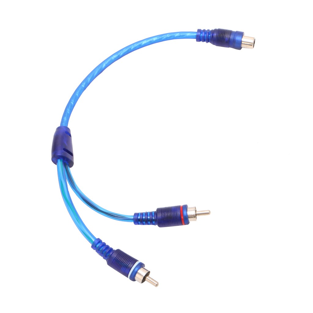 Cáp chuyển đổi tín hiệu âm thanh RCA 2 đầu cắm và 1 ổ cắm