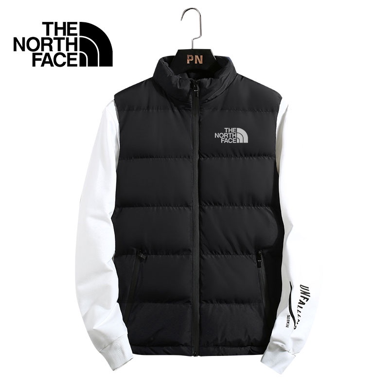 Áo Khoác Phao The North Face Không Tay Cổ Đứng Dáng Rộng Giữ Ấm Chống Gió Màu Trơn Thời Trang Cho Nam
