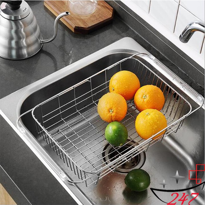 Khay Inox 304 đựng đĩa chén trái cây gác lên bồn rửa chén size lớn tùy chỉnh kích thước