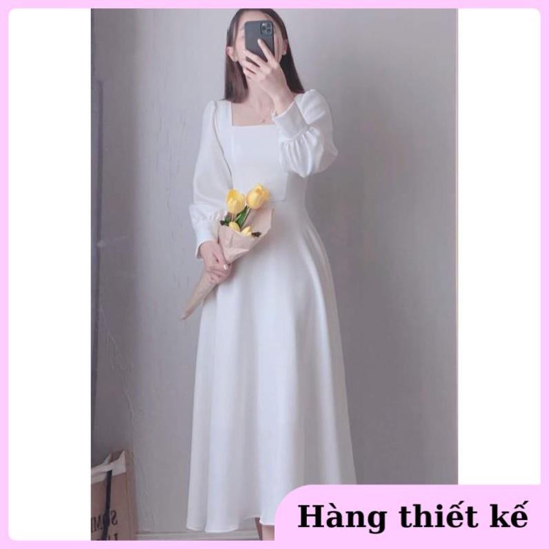 ( Hàng cao cấp ) Đầm dự tiệc trắng xòe cổ u vintage | BigBuy360 - bigbuy360.vn