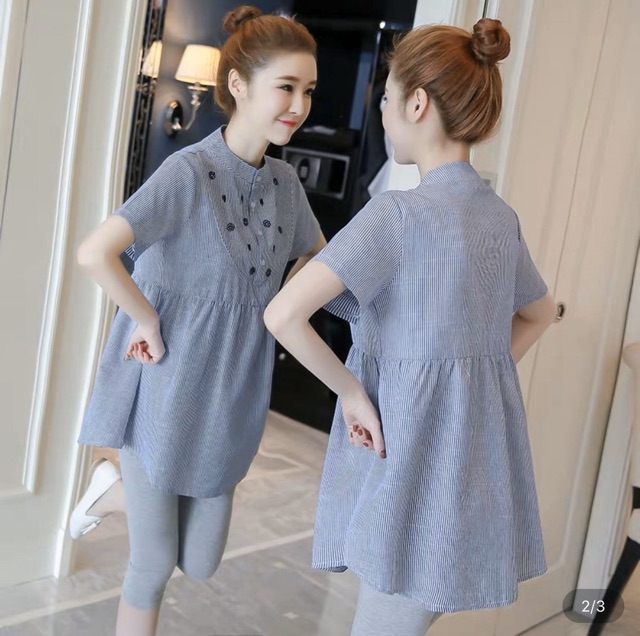 Áo bầu thô thời trang cho mẹ kèm ảnh thật