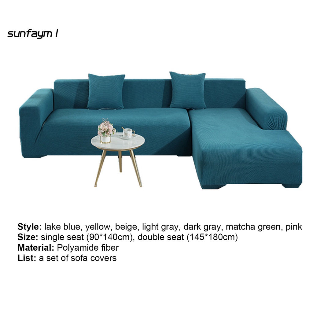 Vỏ bọc ghế sofa hình chữ l màu trơn chống trượt thoải mái cho gia đình - ảnh sản phẩm 4