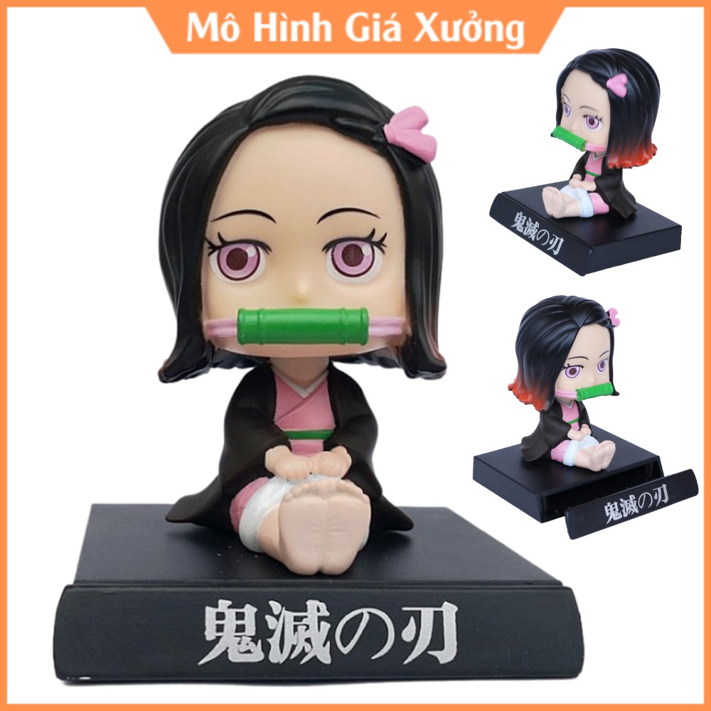 Mô Hình  Kamado Nezuko lắc đầu Chibi Thanh Gươm Diệt Quỷ -Kimetsu no Yaiba -Trang trí taplo ô tô - Trang trí bàn học bàn