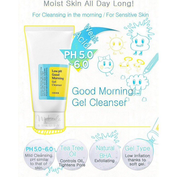 Gel rửa mặt dịu nhẹ Cosrx Low Ph Good Morning Gel Cleanser | Thế Giới Skin Care