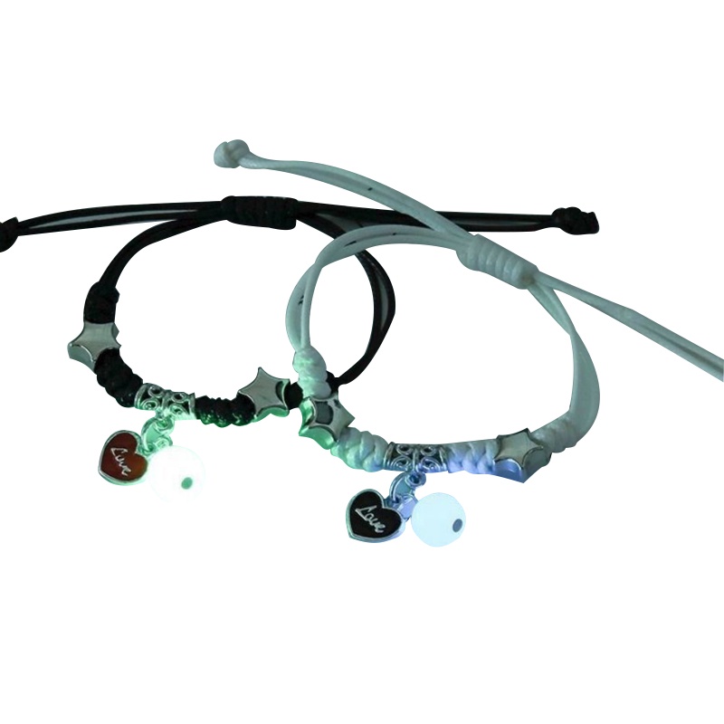 Set 2 Vòng Tay Dây Bện Thủ Công Dạ Quang Có Thể Điều Chỉnh Kích Thước