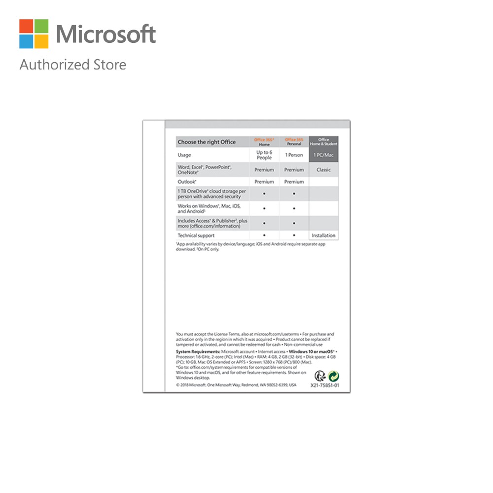 Phần mềm Microsoft Office Home & Student 2019 |Dùng vĩnh viễn| Dành cho 1 người, 1 thiết bị |Word, Excel, PowerPoint