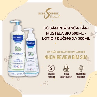 [CHÍNH HÃNG] Bộ sản phẩm giá tốt gồm Sữa tắm Mustela Bio 500ml và Lotion dưỡng da 300ml ( Kèm quà tặng set mini)