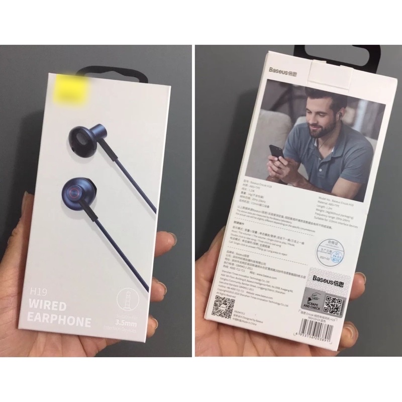 Tai Nghe Nhét Tai Baseus H19 Âm Thanh Nổi 6D Và Mic Cho Điện Thoại Xiaomi Có Dây 3.5mm