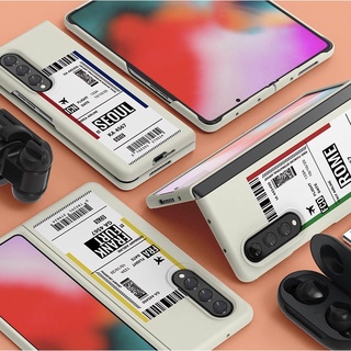 Galaxy Z Fold 3 Z Fold 2 Boarding Pass Clear / Color Hard Case - fold3 travel ticket design seoul tokyo london singapore fold2
