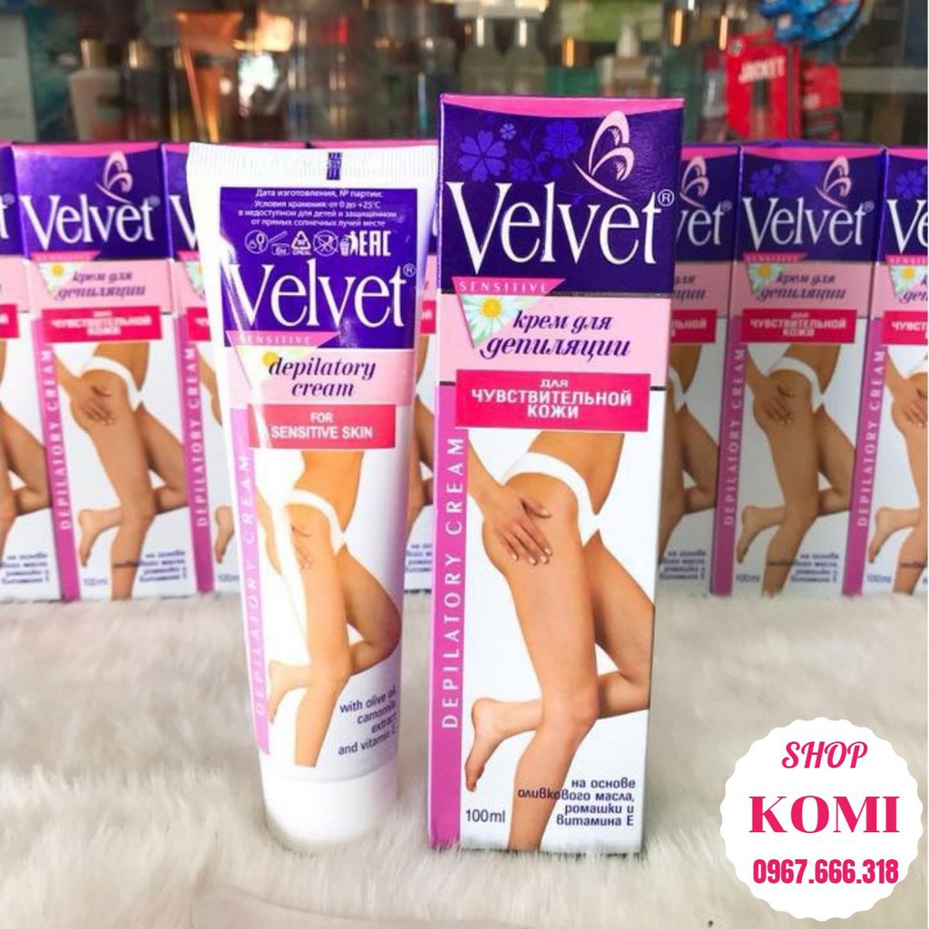 Kem tẩy lông Velvet Sensitive 100ml hàng chính hãng Nga dùng được tất cả các vùng da