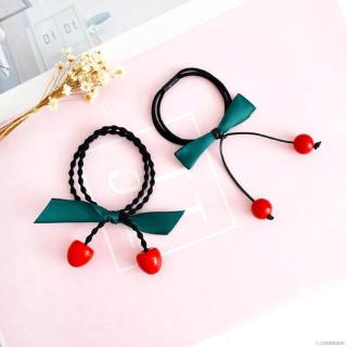 Dây Buộc Tóc Co Giãn Hình Quả Cherry Đỏ