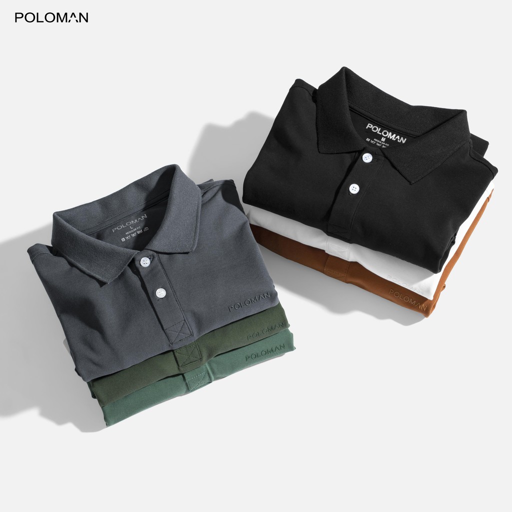 Áo thun POLO nam cổ bẻ BASIC vải cá sấu Cotton trẻ trung 6 màu - POLOMAN
