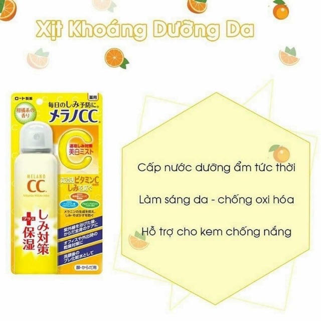 Xịt Khoáng Trắng Da Rohto CC Melano Spray Mist 100g