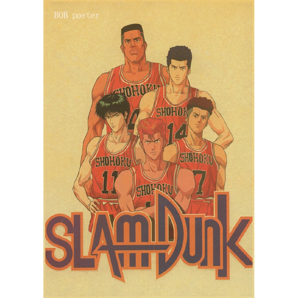 Giấy dán tường hình anime SLAM DUNK theo phong cách Retro cổ điển