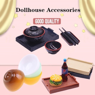 Mô hình bát đĩa mini tỉ lệ 1: 12 trang trí nhà búp bê dom