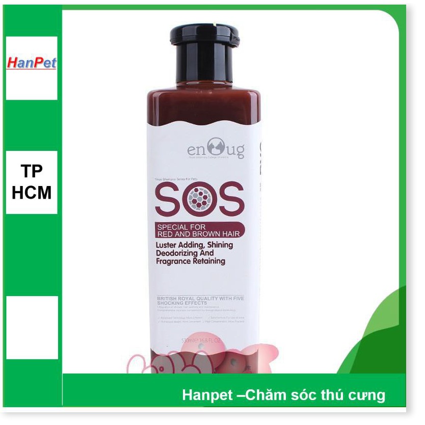 HN Sữa Tắm SOS - chai 530ml cho chó mèo (hanpet 366a) dầu tắm chó mượt lông chuyên dụng cho các spa chuyên nghiệp