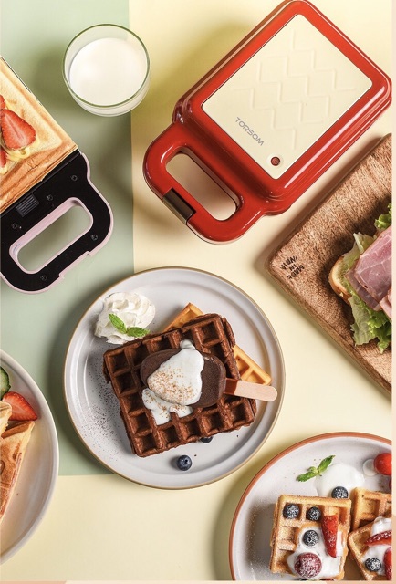 [Hàng Chính Hãng] TORSOM Máy làm bánh sandwich waffle 2in1, chế biến đồ ăn nhanh cao cấp